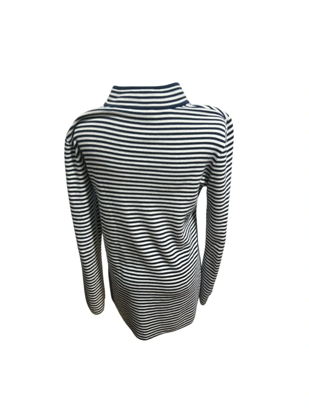 Tory Burch Katama Striped Knit Tunic Top Navy White Cotton Nautical Sz S